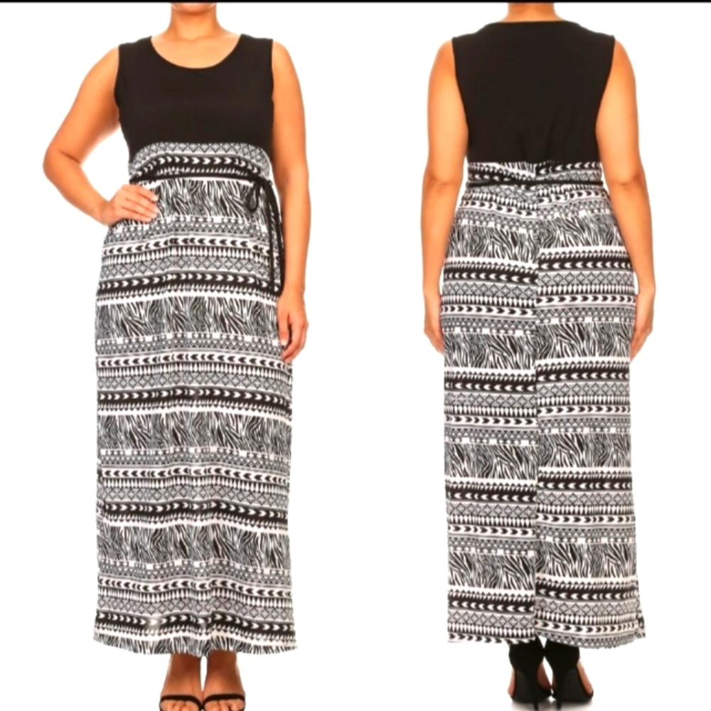 NWT. NEVER WORN! Plus Size Zebra Tribal Print Maxi Dress